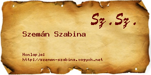 Szemán Szabina névjegykártya